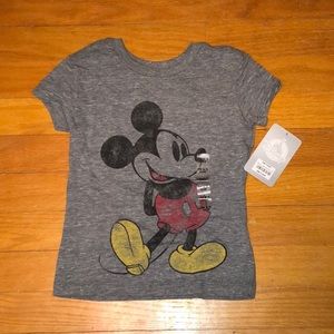 BNWT Disney Girls Grey Mickey Tee SZ.2/3 XXS